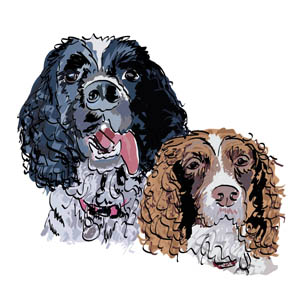 Digi art - commissioned apinting of dogs